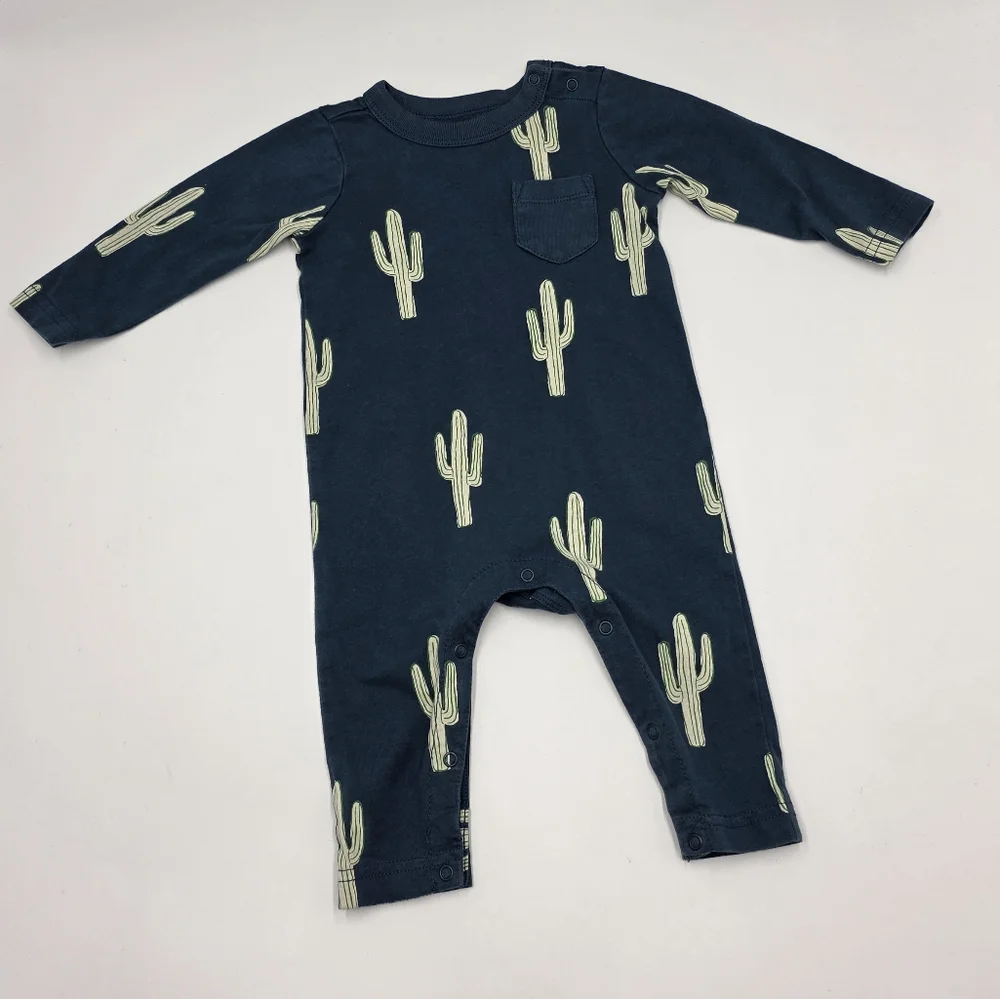 Tea Collection baby boy cactus romper size  3-6 months